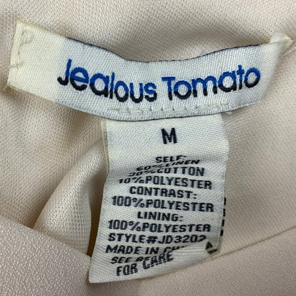 Jealous Tomato womens jrs M ivory blue linen blend cutout Aline fit flare dress - Picture 3 of 6